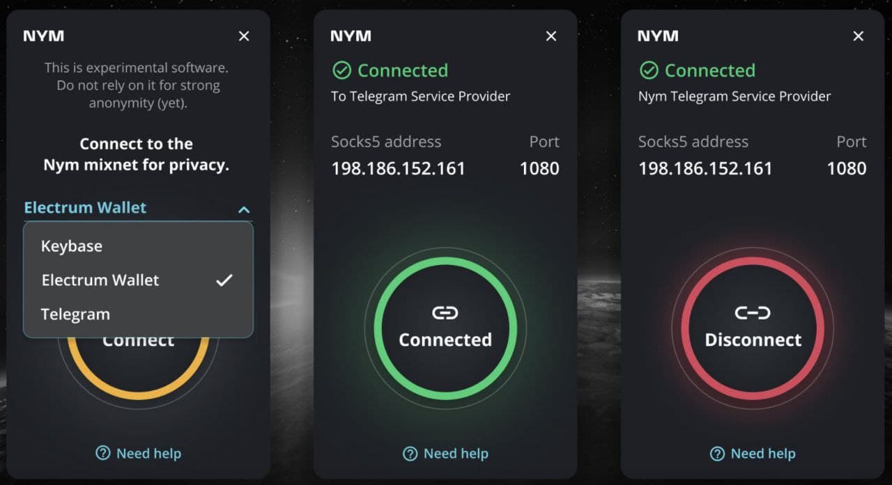 Nym Connect